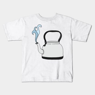 Steaming Tea Kettle Kids T-Shirt